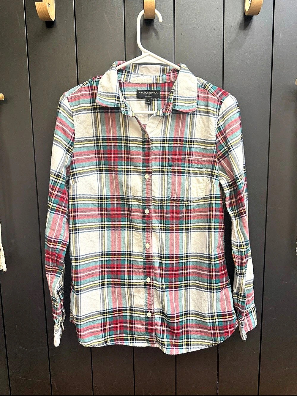 Holiday Alert! Banana Republic Classic Fit Plaid Cotton Button Down Size Medium